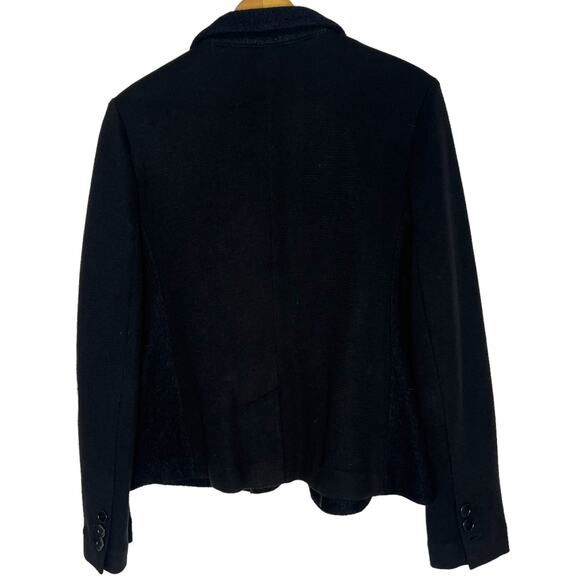 Talbots Black 2-Button Wool Blend Blazer Jacket Unlined 12 Petite Dark Academia - Picture 7 of 11